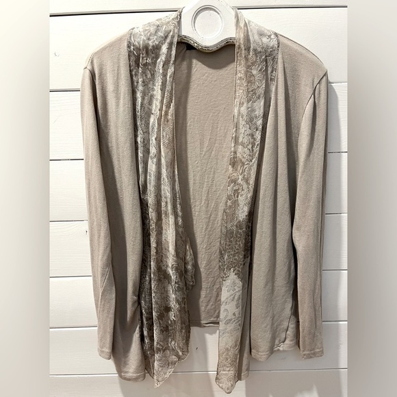 🤎Beige Draped Cardigan – Lungo L’Arno – XL - Picture 1 of 8